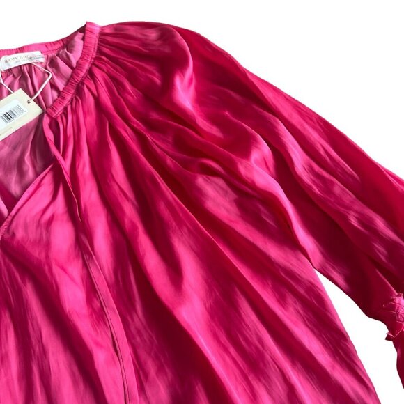 Ramy Brook Maty Balloon Sleeve Blouse Top Shirt Flowy Fringe Size Large NWT - Picture 6 of 15